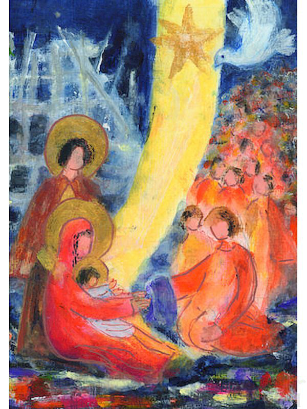 Weihnachtskarte "Das Kind des Lichts bringt Hoffnung und Frieden"