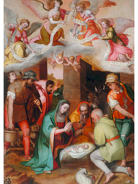 Weihnachtskarte "Anbetung der Hirten"