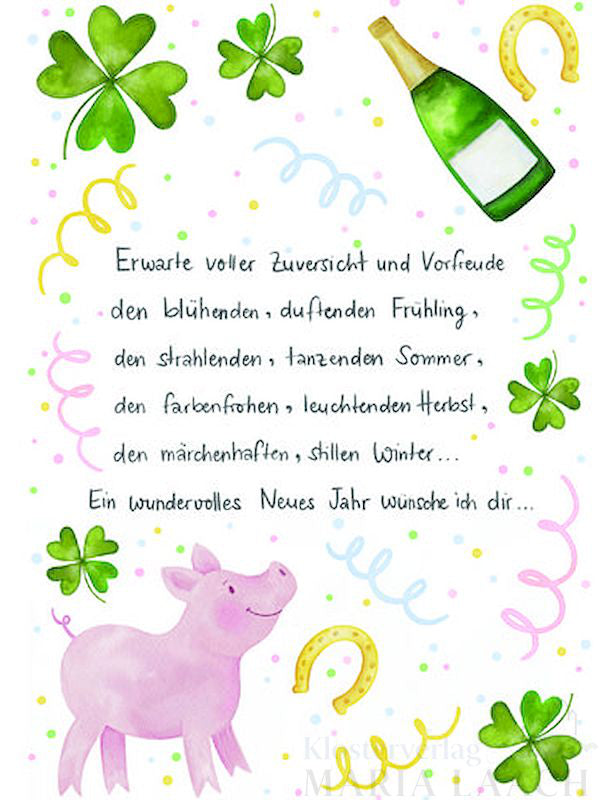 Doppelkarte "Ein wundervolles Neues Jahr wünsche ich dir"