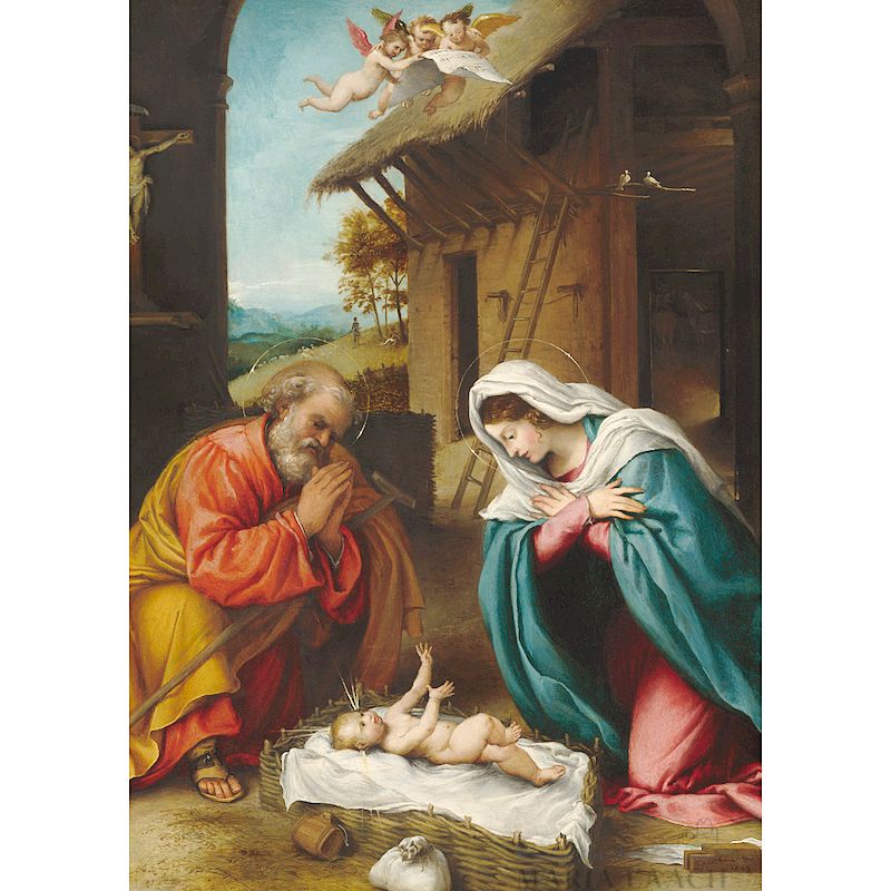 Weihnachtskarte 'Geburt Christi'