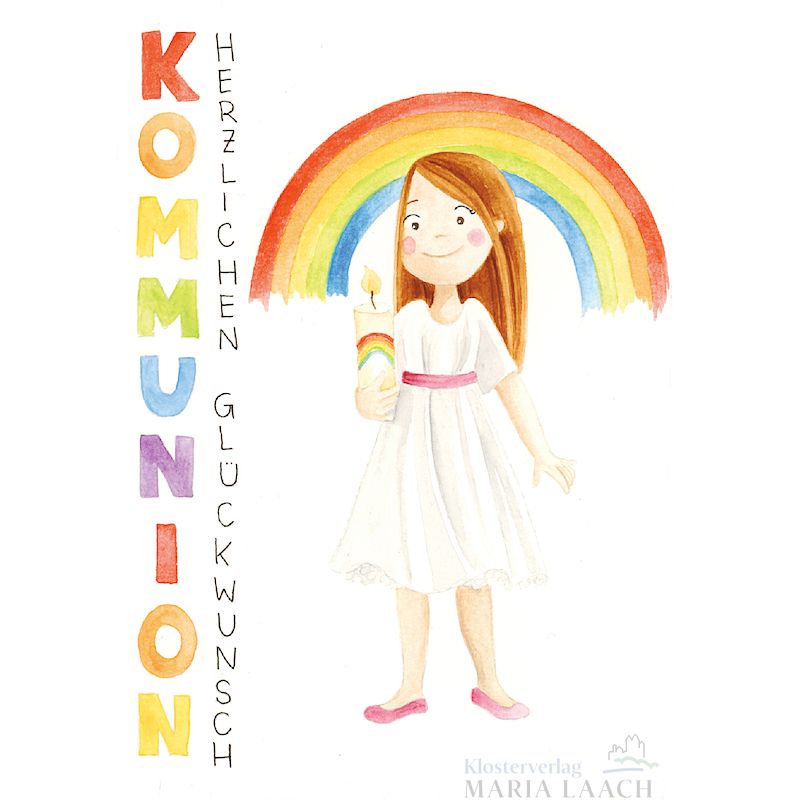 Doppelkarte zur Erstkommunion 'Kommunion ( Mädchen) '
