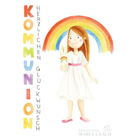 Doppelkarte zur Erstkommunion 'Kommunion ( Mädchen) '