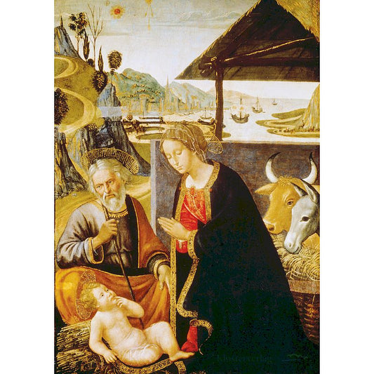 Weihnachtskarte 'Die Geburt Christi'