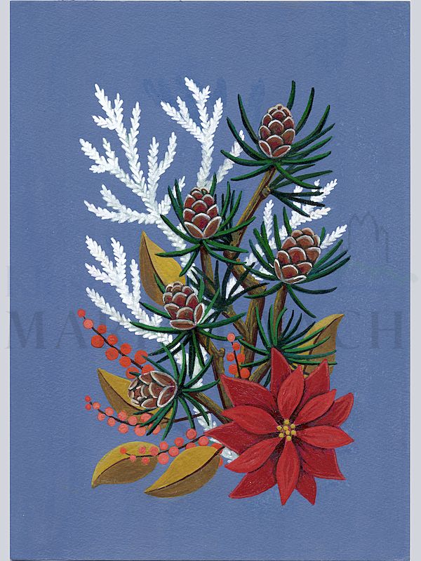 Foto: Weihnachtsstern und Lärchenzweig