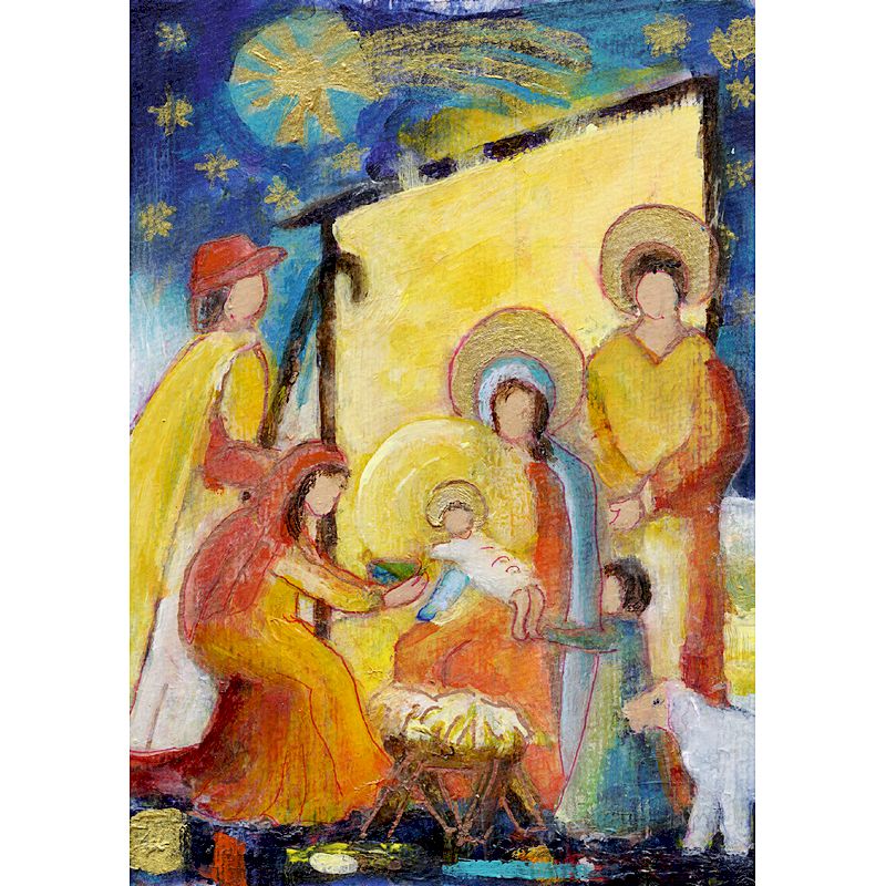 Weihnachtskarte 'Anbetung der Hirten'