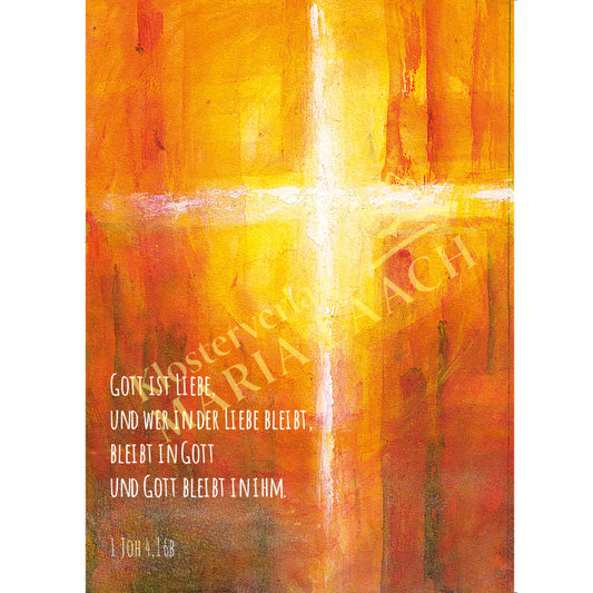 Doppelkarte zur Ordensprofess 'Gott ist Liebe, und wer in der Liebe bleibt ...'