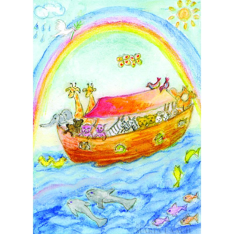 Doppelkarte zur Taufe 'Arche Noah'