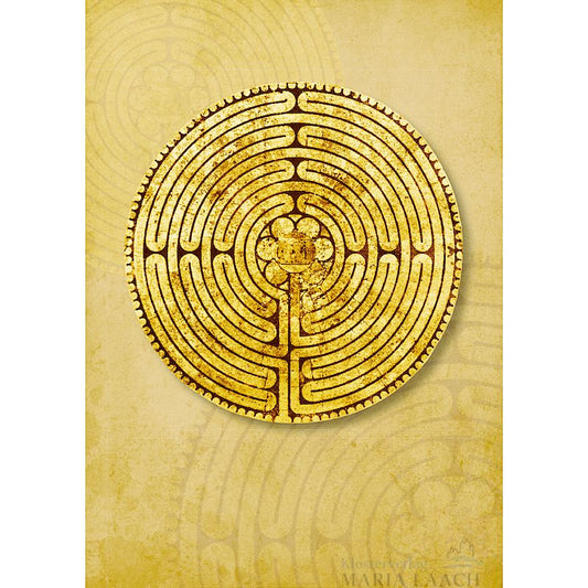 Doppelkarte zum Priesterjubiläum 'Labyrinth von Chartres'