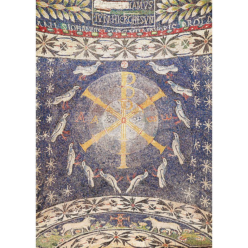 Doppelkarte zum Ordensjubiläum 'Christusmonogramm'
