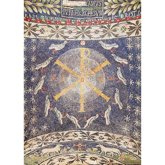 Doppelkarte zum Ordensjubiläum 'Christusmonogramm'