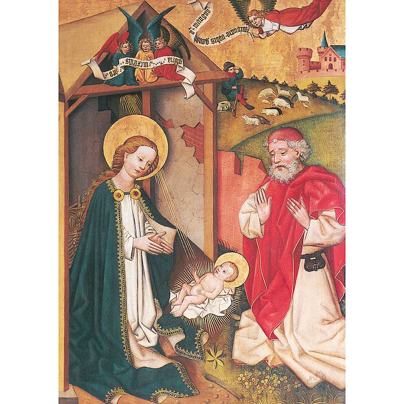Weihnachtskarte 'Geburt Christi'