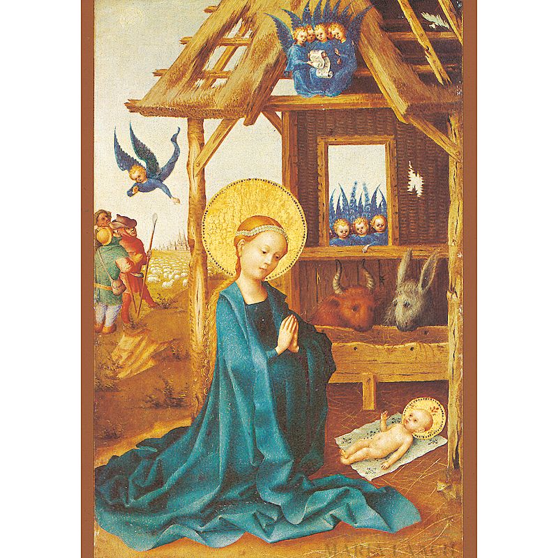 Weihnachtskarte 'Anbetung des Kindes'