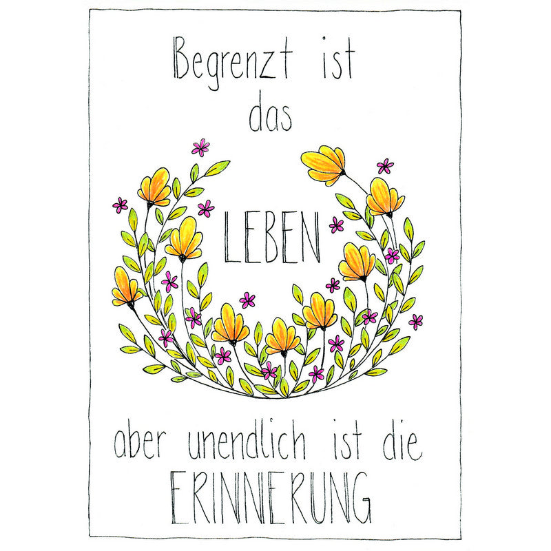 Kondolenzkarte - Begrenzt ist das Leben