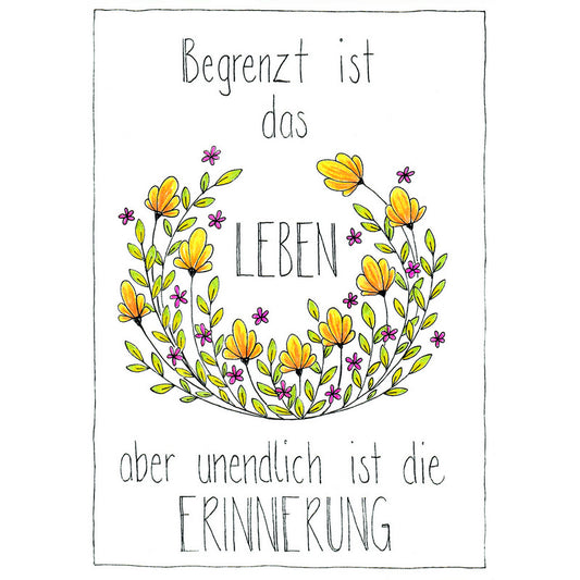 Kondolenzkarte - Begrenzt ist das Leben