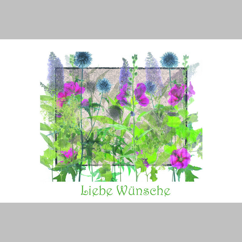 Grußkarte aus Naturpapier "Liebe Wünsche"