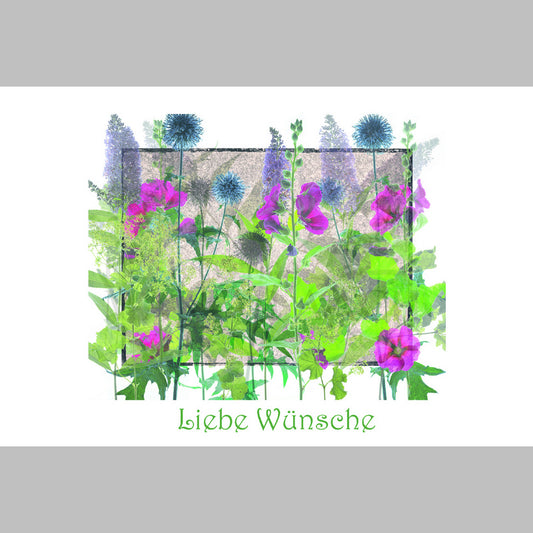 Grußkarte aus Naturpapier "Liebe Wünsche"