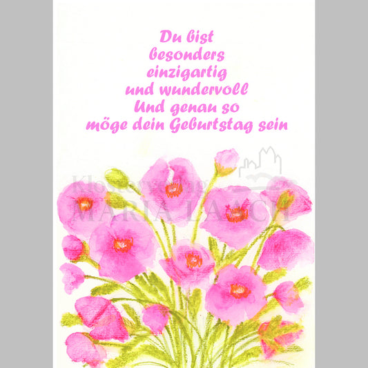Doppelkarte in Naturpapier zum Geburtstag 'Du bist besonders einzigartig...