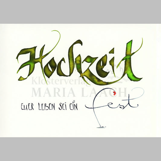Doppelkarte zur Hochzeit aus Naturpapier "Euer Leben sei ein Fest"