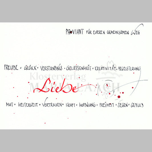 Doppelkarte zur Hochzeit aus Naturpapier "Proviant für euren gemeinsamen Weg"