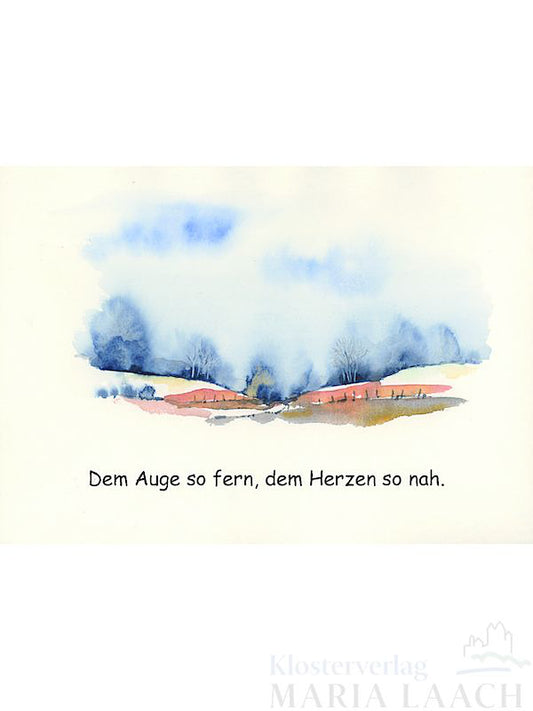 Kondolenzkarte aus Naturpapier "Dem Auge so fern…"