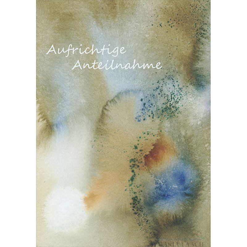 Kondolenzkarte aus Naturpapier- Aufrichtige Anteilnahme
