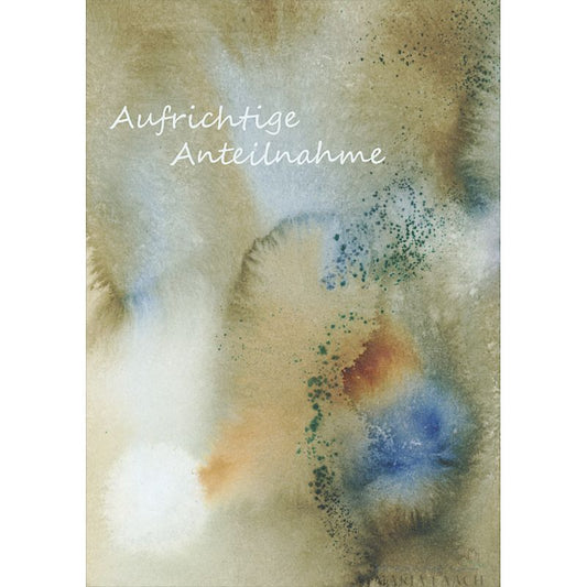 Kondolenzkarte aus Naturpapier- Aufrichtige Anteilnahme