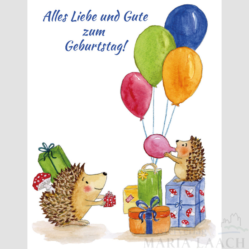Doppelkarte zum Geburtstag 'Alles Liebe und Gute zum Geburtstag'
