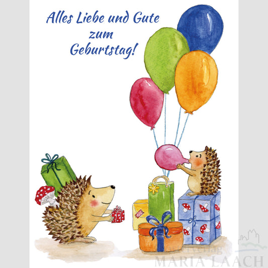 Doppelkarte zum Geburtstag 'Alles Liebe und Gute zum Geburtstag'
