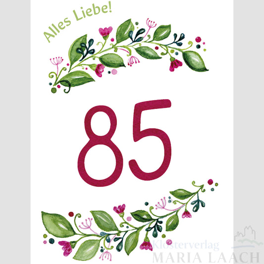 Doppelkarte zum Geburtstag '85. Geburtstag'