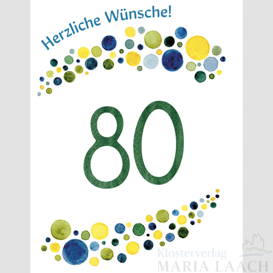 Doppelkarte zum Geburtstag '80. Geburtstag'