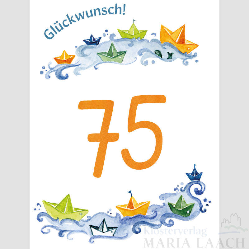 Doppelkarte zum Geburtstag '75. Geburtstag'
