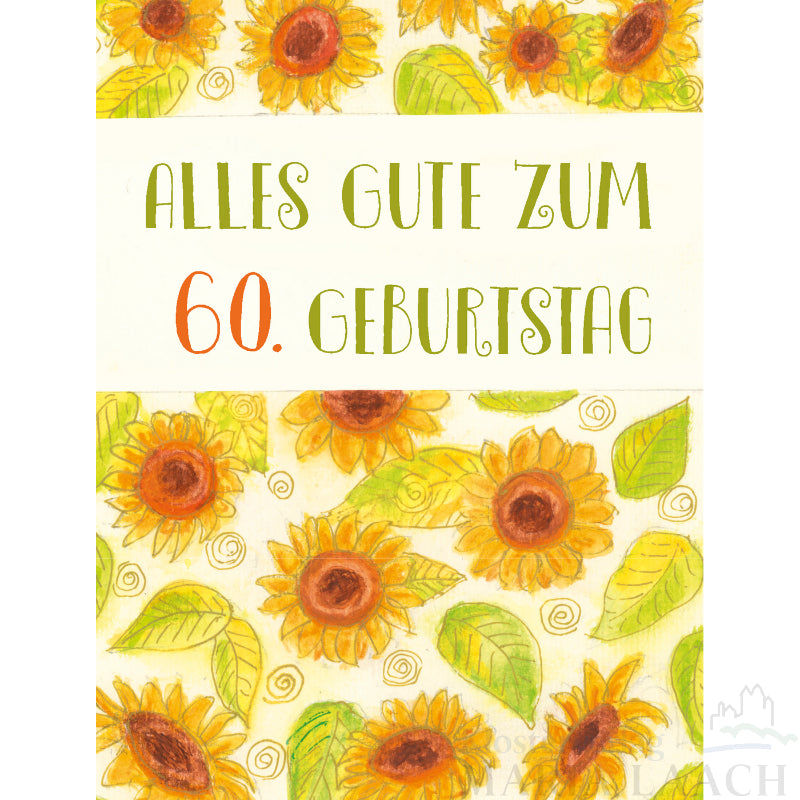 Doppelkarte zum 60. Geburtstag 'Sonnenblumen'
