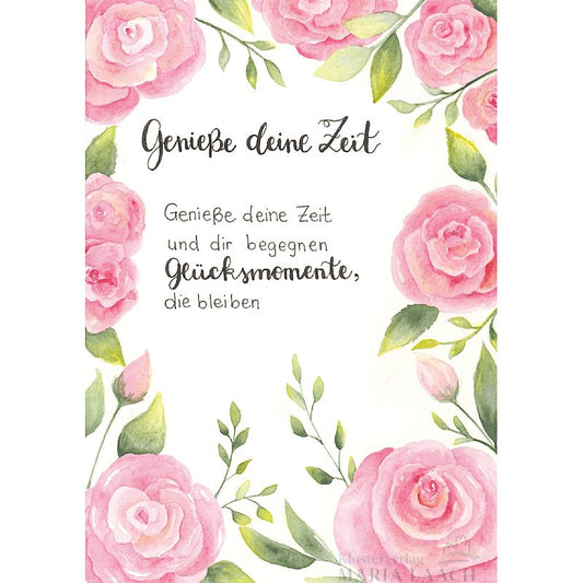 Doppelkarte zum Geburtstag 'Genieße deine Zeit ...'