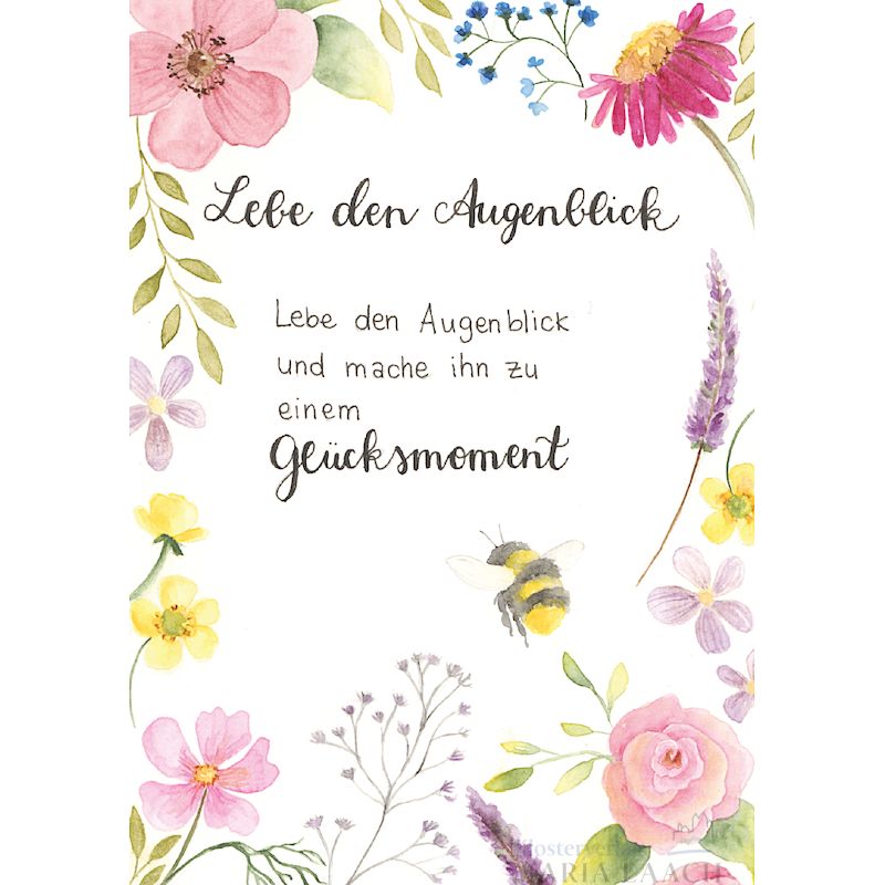 Doppelkarte zum Geburtstag 'Lebe den Augenblick ...'