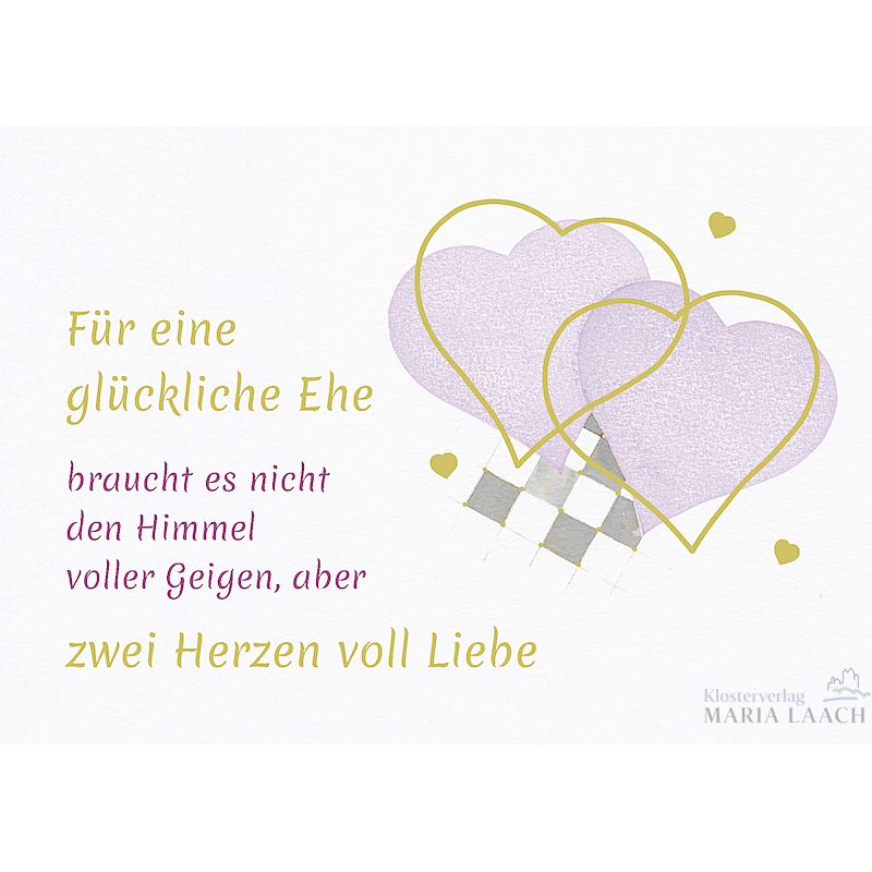 Doppelkarte zur Hochzeit 'Für eine glückliche Ehe braucht es nicht den Himmel...'