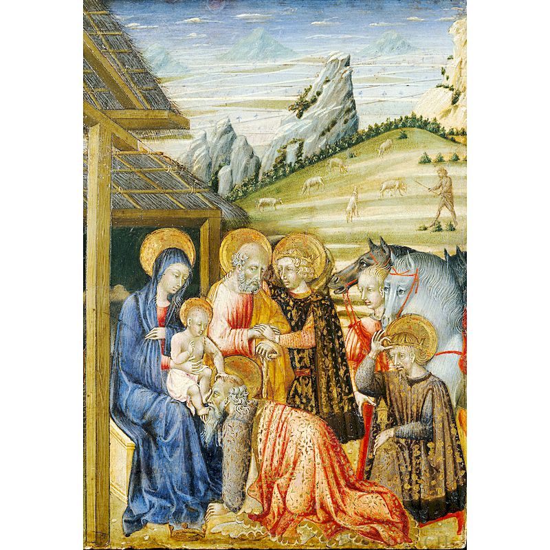 Weihnachtskarte 'Anbetung der Könige'