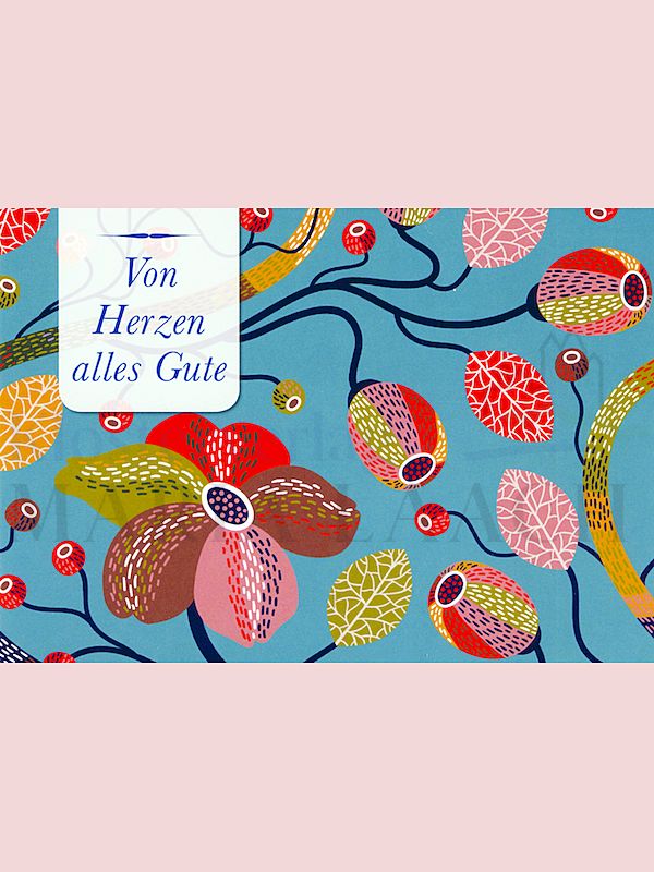 Foto: Von Herzen alles Gute (Blüten(stände), auf taubenblau)