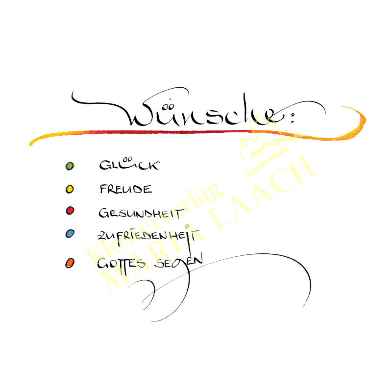 Doppelkarte zum Geburtstag 'Wünsche'