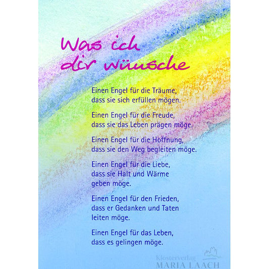 Grußkarte 'Was ich dir wünsche ...'