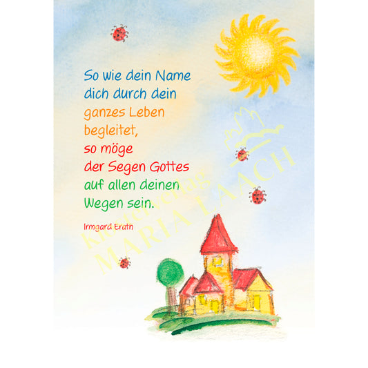 Doppelkarte zur Taufe 'So wie dein Name ...'