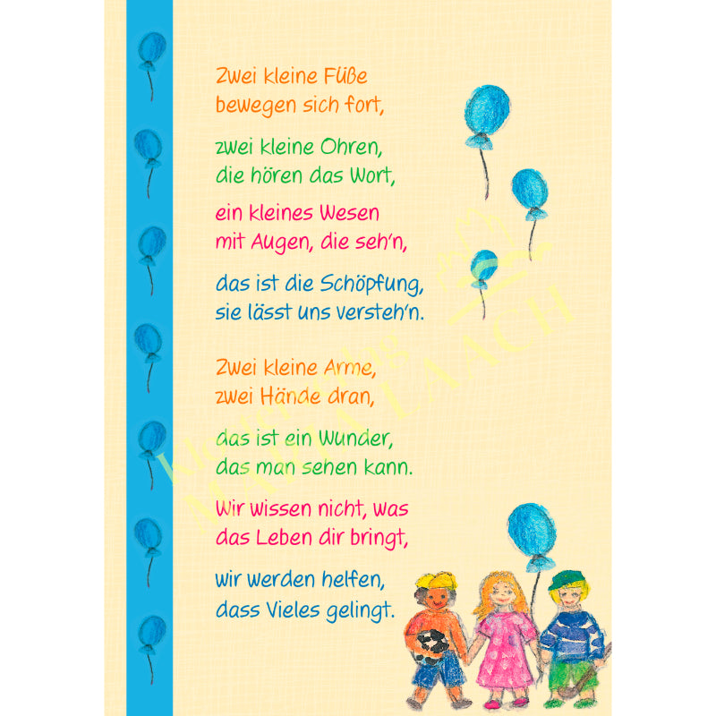 Doppelkarte zur Geburt 'Zwei kleine Füße ...'