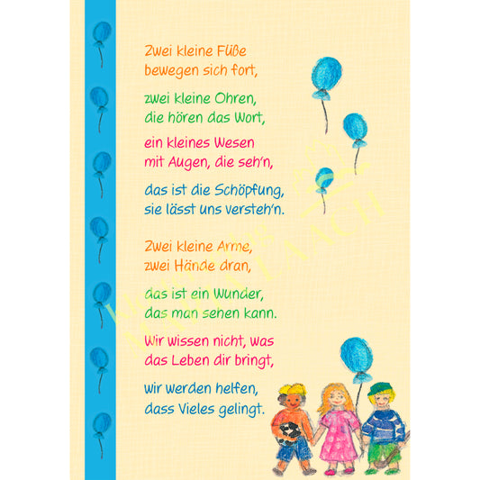 Doppelkarte zur Geburt 'Zwei kleine Füße ...'