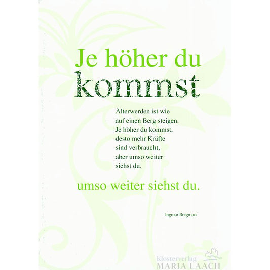Doppelkarte zum Geburtstag 'Je höher du kommst ...'