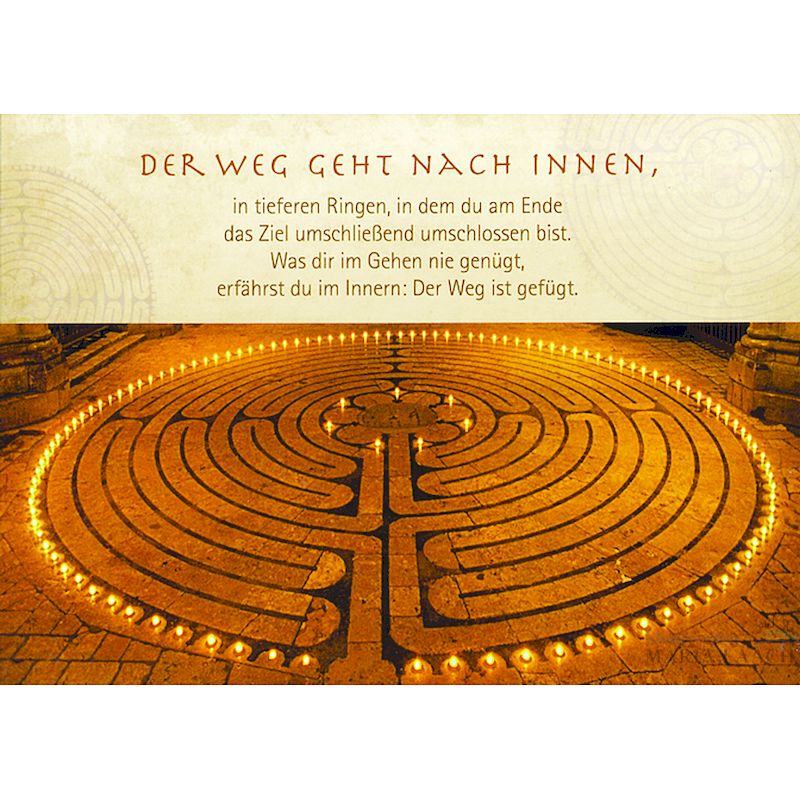 Grußkarte 'Labyrinth "Der Weg geht nach innen ..."'