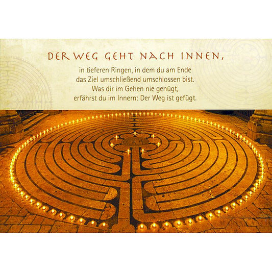 Grußkarte 'Labyrinth "Der Weg geht nach innen ..."'