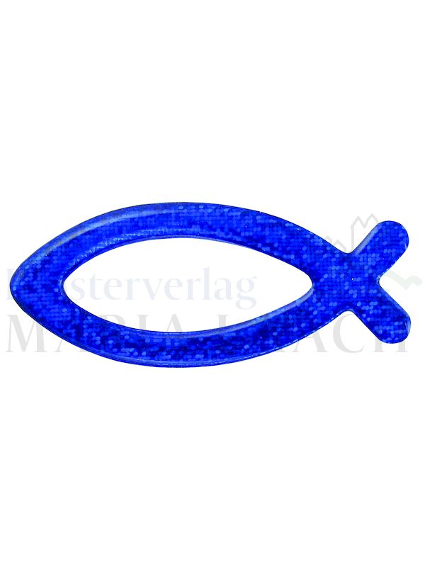 Foto: VE 10 Fischsymbol blau,  7,8 x 3,4 cm