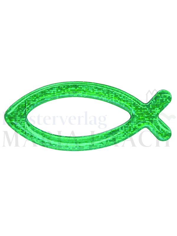 Foto: VE 10 Fischsymbol grün,  7,8 x 3,4 cm