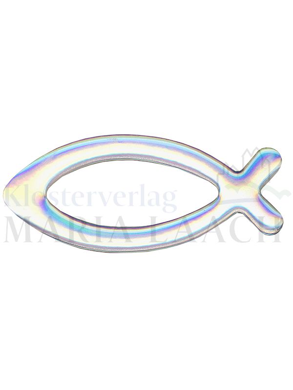 Foto: VE10, Aufkleber Fisch silber, 7,8 x 3,4 cm