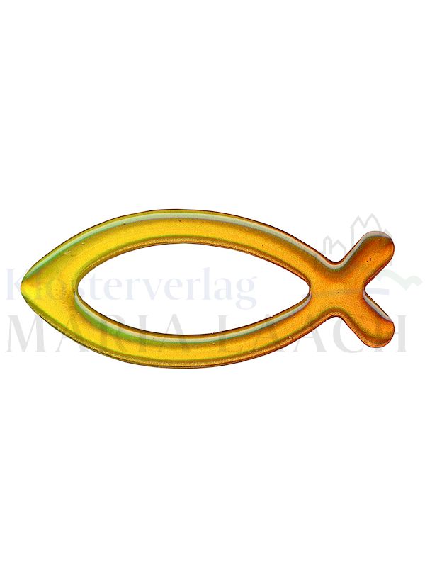 Foto: VE 10 Aufkleber Fisch gelb, 7,8 x 3,4 cm