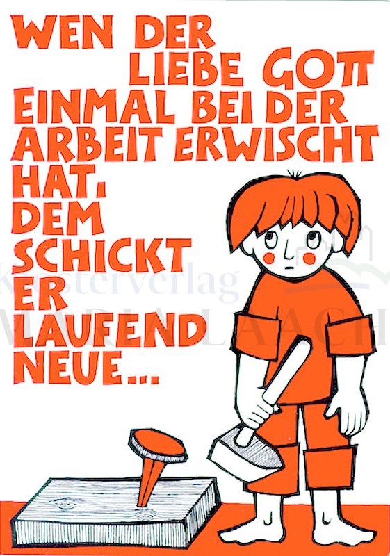 Foto: Magnet Wen der liebe Gott einmal bei der Arbeit ..., 8 x 5 cm